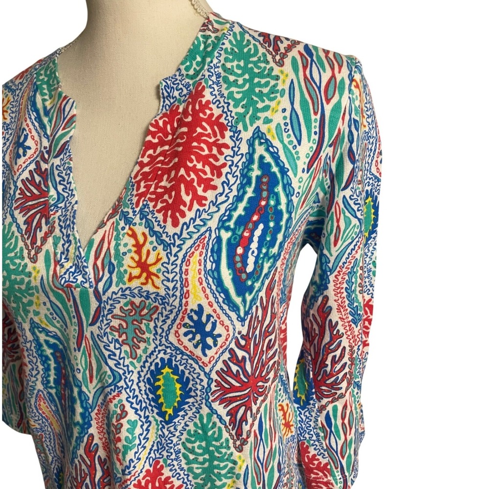 Lilly Pulitzer Odette Let Minnow V Neck Knit Top Women's M - Picture 4 of 9